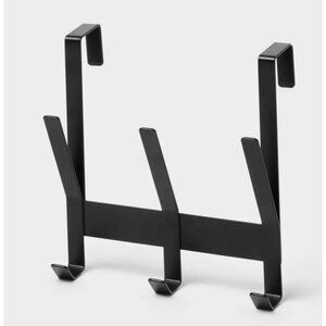 Brightroom Metal Over -The -Door 3 Hook Rack - Black